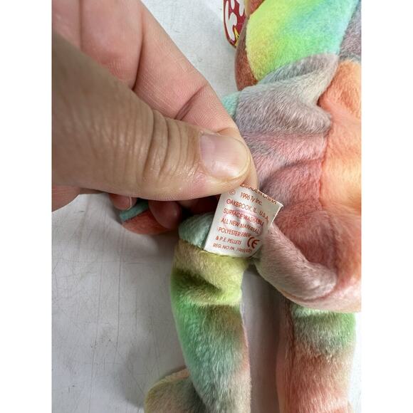 NEW TY Beanie Baby PEACE THE BEAR 1996 Rare Beanie Baby Toy Tie Dye 008421040537 - Picture 6 of 10